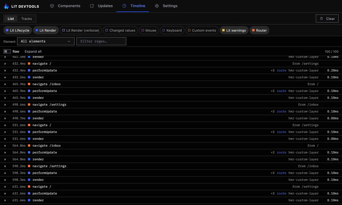 An exported snapshot opened as a static page: the same timeline, read-only.