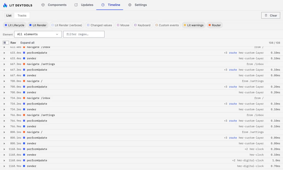 An exported snapshot opened as a static page: the same timeline, read-only.